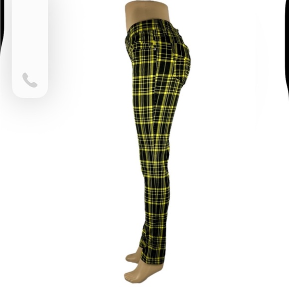 Tripp NYC Vibrant Yellow Plaid Pants - Picture 2 of 8